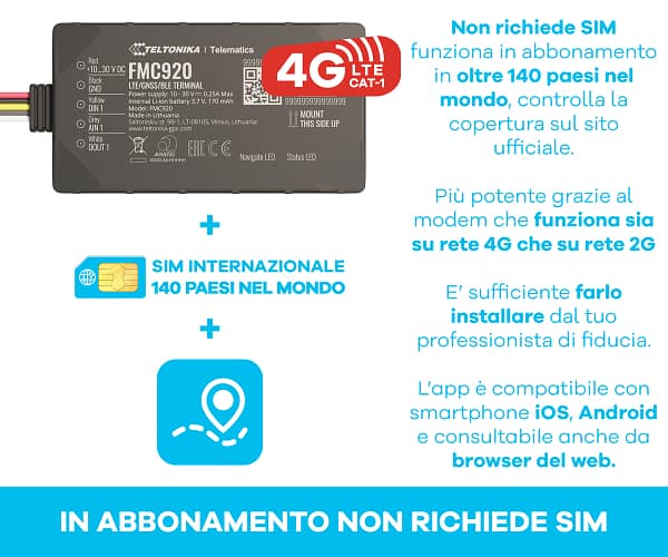 Versione 4G - Localizzatore GPS FMC920 con 12 mesi di servizio - immagine 6